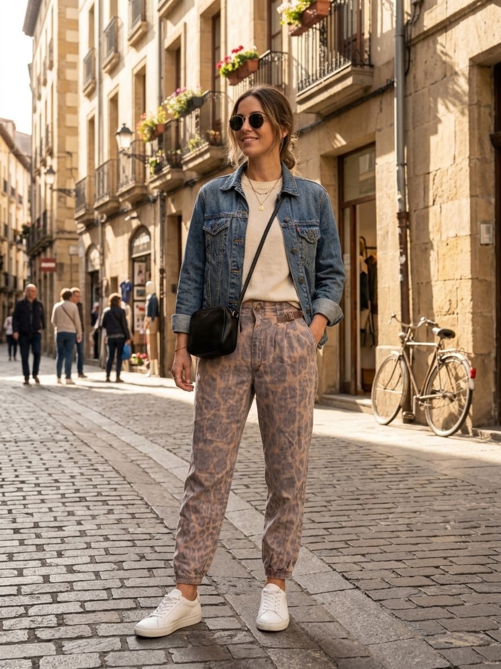 Anthropology Tamarind Giraffe Print Joggers With Pockets Women's Size 4